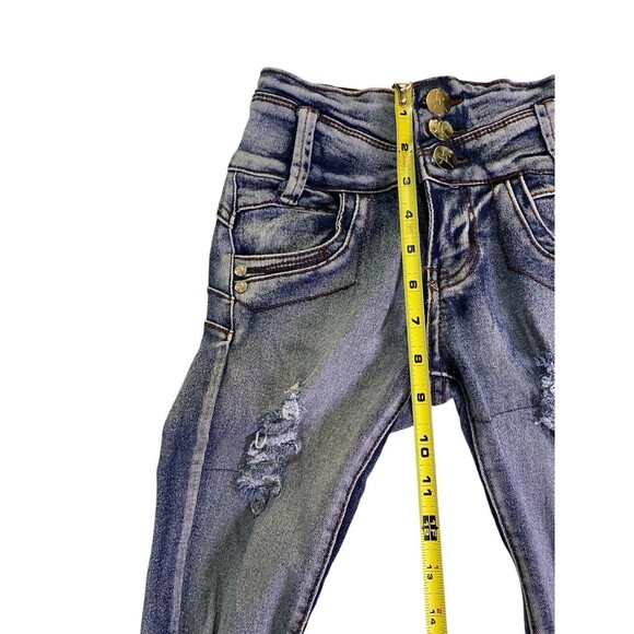 Always Friday Women's Distressed Jeans 3 Button Stretch Waist Size 0 Pants - Picture 8 of 13